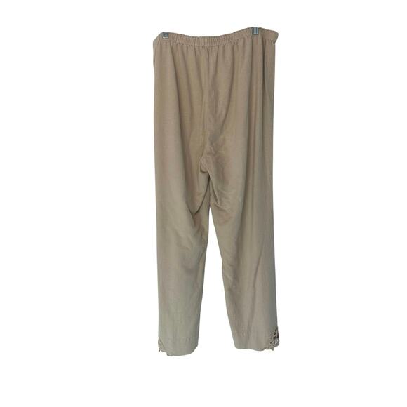Soft Surroundings Pants Beige Pull On Stretch Relaxed Casual Straight Leg Large - Picture 7 of 11